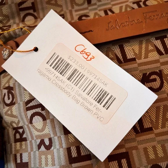 Salvatore Ferragamo Tan and Brown Logo Cross Body - Picture 6 of 7